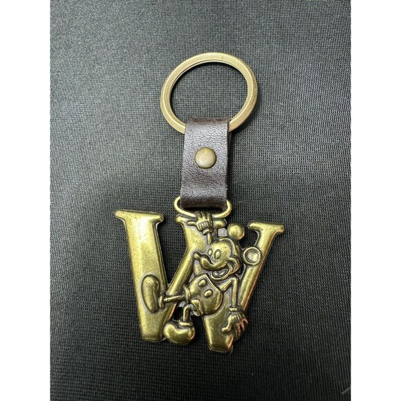 Disney Accessories - Pewter W Disney Key Chain Leather Travel Purse Trinket Mickey Mouse Nostalgia
